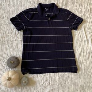 Purple & gray slim fit strip polo